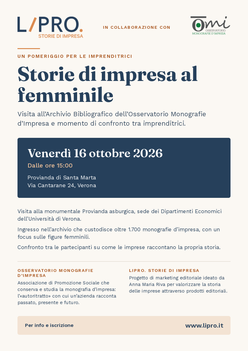 Storie di impresa al femminile: visita all'Archivio dell'Osservatorio Monografie d'Impresa